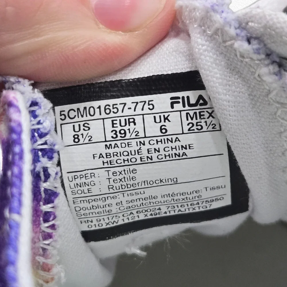 FILA Tarp 1911 CVO Tie Dye Lace Canvas Sneakers Size 8.5 NIB Colorful Retro